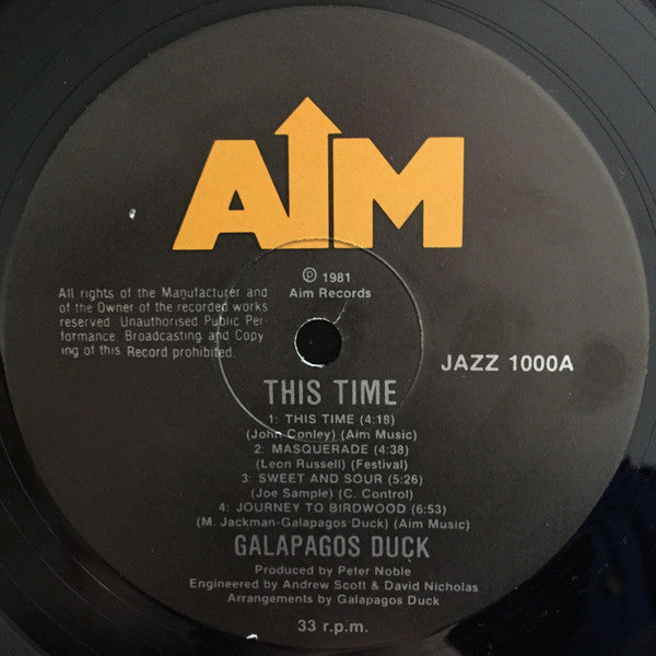 Galapagos Duck – This Time LP vinyl record, image 3 of 4