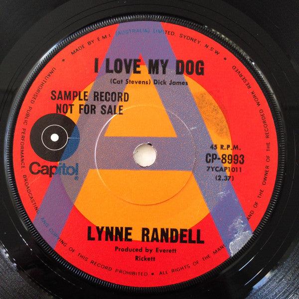 Lynne Randell – I Love My Dog 7" vinyl record, image 1 of 2