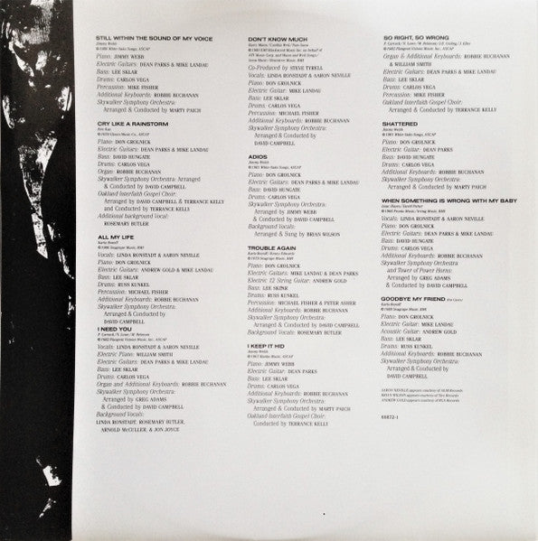 Linda Ronstadt, Aaron Neville – Cry Like A Rainstorm - Howl Like The Wind LP vinyl record, image 8 of 8