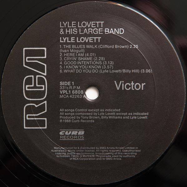 Lyle Lovett And His Large Band – Lyle Lovett And His Large Band LP vinyl record, image 3 of 4