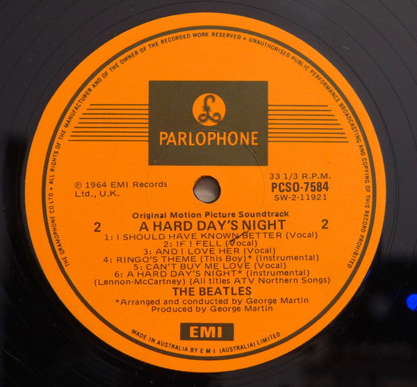 The Beatles – A Hard Day's Night (Original Motion Picture Sound Track) LP vinyl record, image 5 of 5