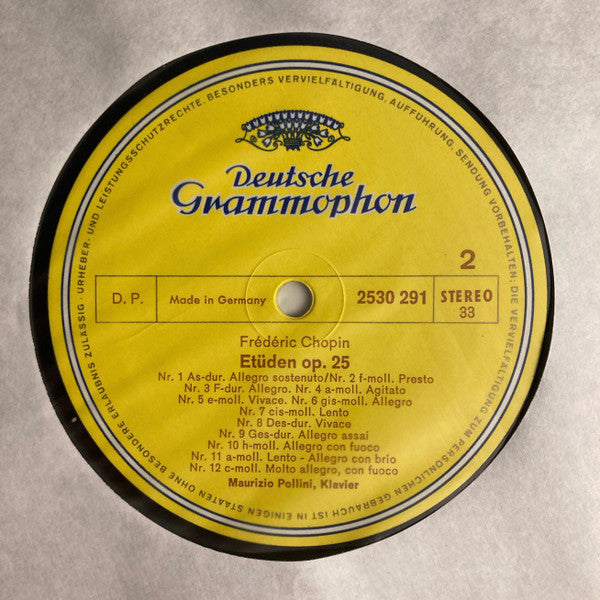 Frédéric Chopin, Maurizio Pollini – Études Op. 10 & Op. 25 LP vinyl record, image 4 of 4