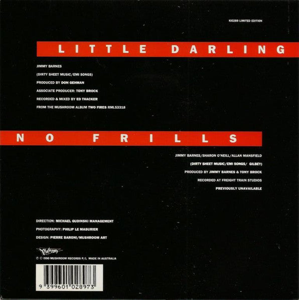 Jimmy Barnes – Little Darling 7" vinyl record, image 2 of 4