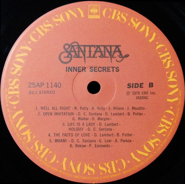 Santana – Inner Secrets LP vinyl record, image 4 of 10