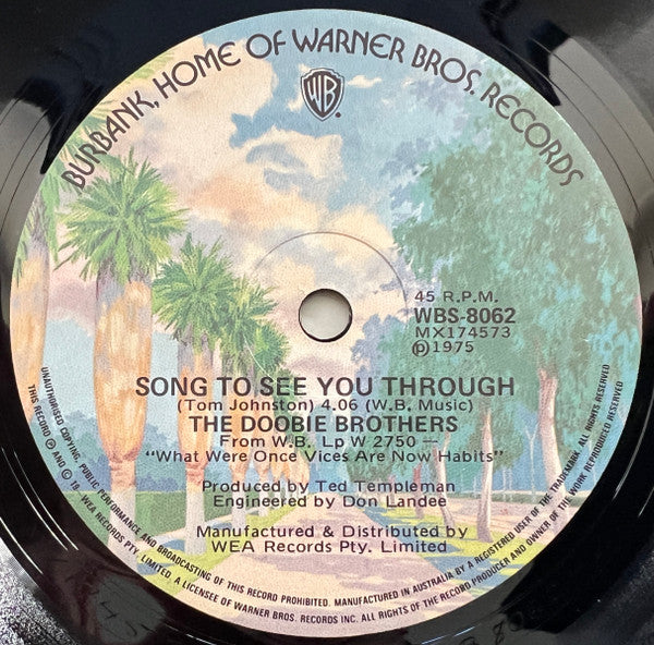 The Doobie Brothers – Black Water 7" vinyl record, image 2 of 2