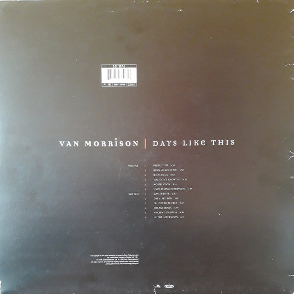 Van Morrison – Days Like This LP vinyl record, image 2 of 6