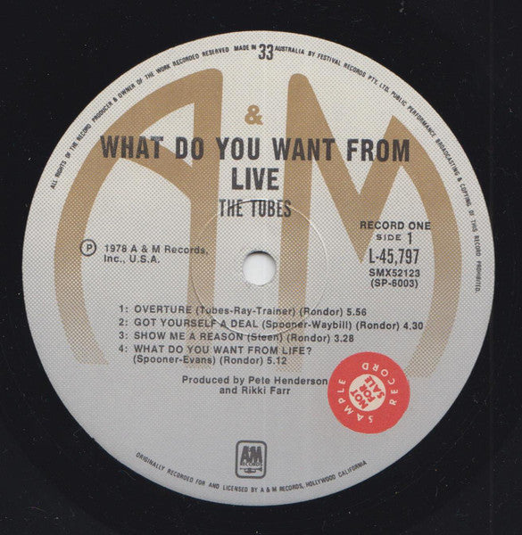 The Tubes – What Do You Want From Live (2xLP) LP vinyl record, image 4 of 8
