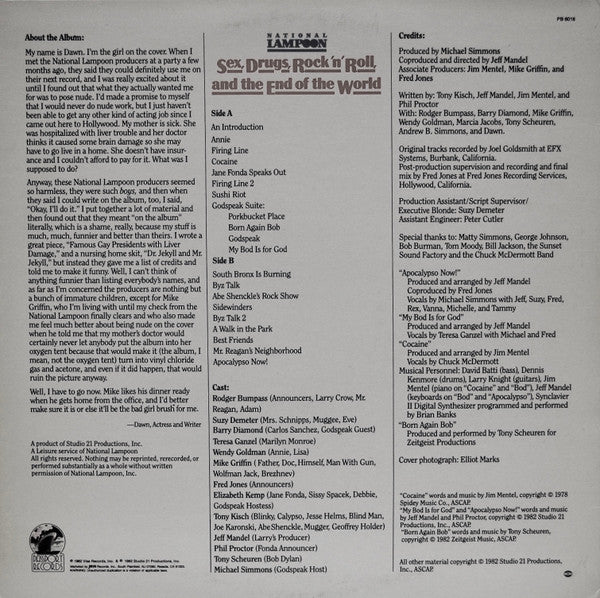 National Lampoon – Sex, Drugs, Rock 'n' Roll, And The End Of The World LP vinyl record, image 2 of 4