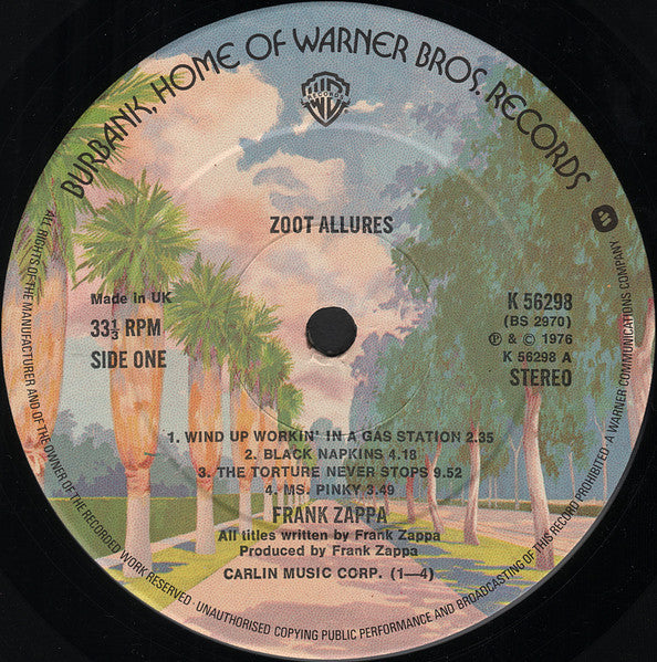 Frank Zappa – Zoot Allures LP vinyl record, image 3 of 5