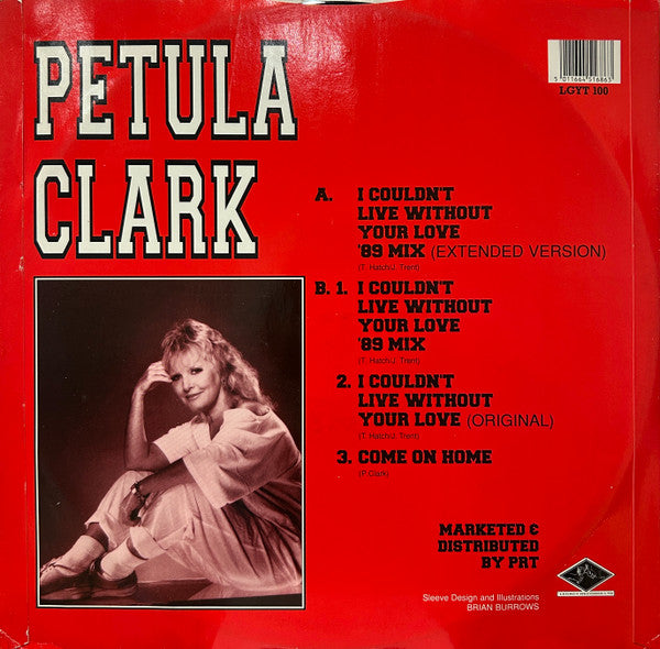 Petula Clark – I Couldn't Live Without Your Love ('89 Mix) 12" vinyl record, image 2 of 4