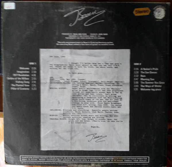 Beau – Beau LP vinyl record, image 2 of 4