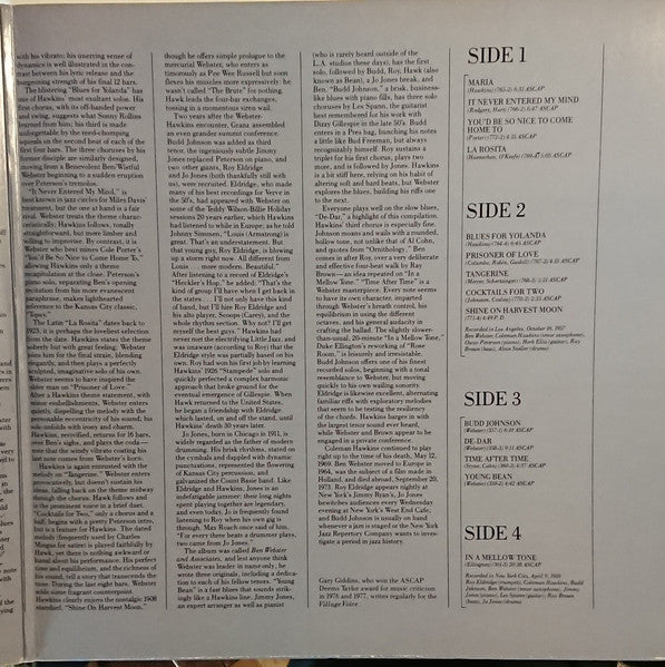 Ben Webster, Coleman Hawkins – Tenor Giants (2xLP) LP vinyl record, image 3 of 8