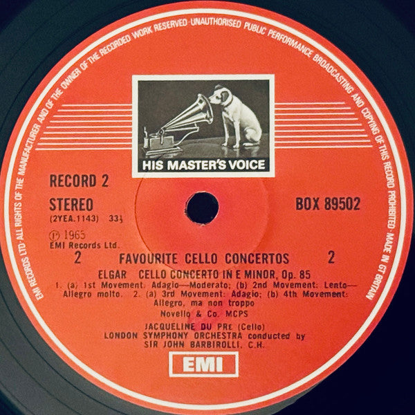 Antonín Dvořák, Sir Edward Elgar, Joseph Haydn, Robert Schumann, Jacqueline du Pré – Favourite Cello Concertos LP vinyl record, image 5 of 10