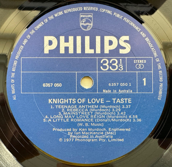 Taste – Knights Of Love LP vinyl record, image 3 of 6