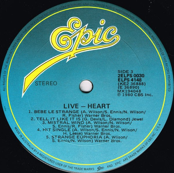 Heart – Greatest Hits / Live (2xLP) LP vinyl record, image 6 of 6