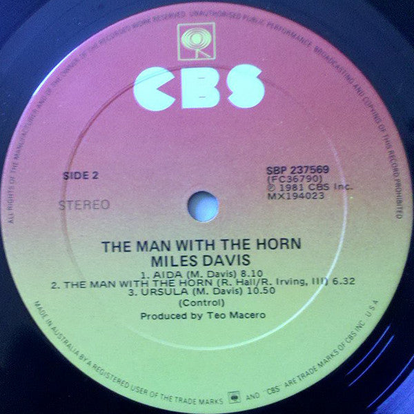 Miles Davis – The Man With The Horn LP vinyl record, image 4 of 4