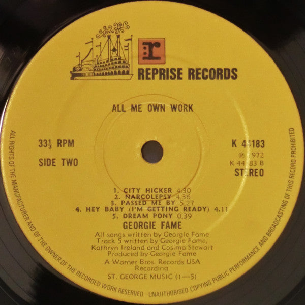Georgie Fame – All Me Own Work LP vinyl record, image 6 of 6