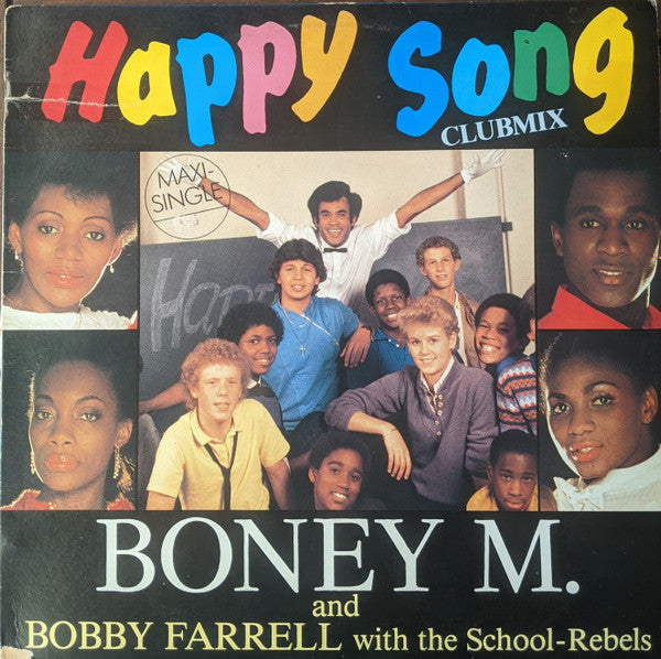 Boney M., Bobby Farrell, The School Rebels – Happy Song (Clubmix) 12" vinyl record, image 2 of 5