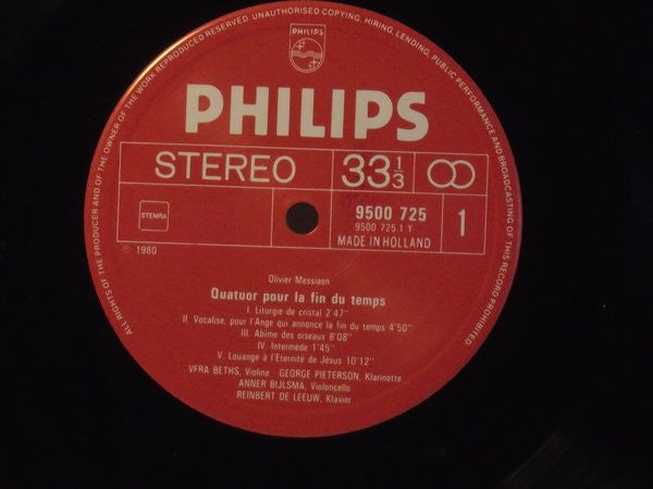 Olivier Messiaen – Quatuor Pour La Fin Du Temps LP vinyl record, image 3 of 4