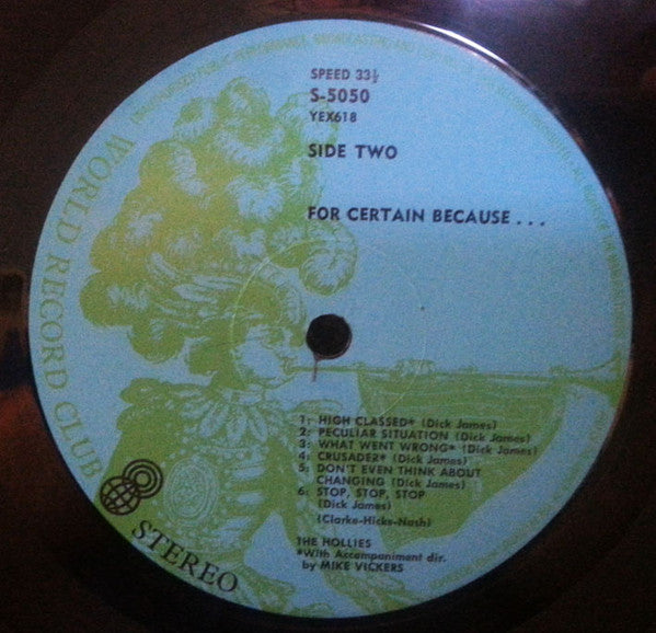 The Hollies – For Certain Because... LP vinyl record, image 4 of 5