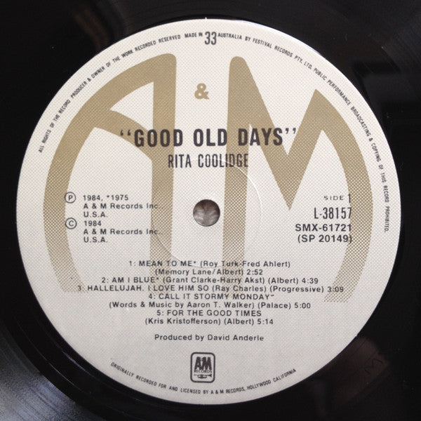 Rita Coolidge – Good Old Days LP vinyl record, image 3 of 4