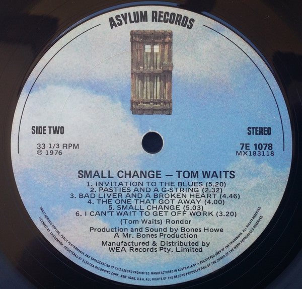 Tom Waits – Small Change LP vinyl record, image 8 of 8