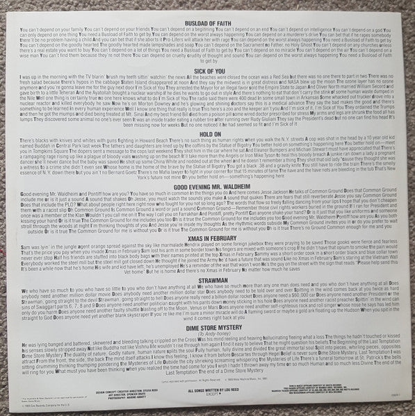 Lou Reed – New York LP vinyl record, image 5 of 7