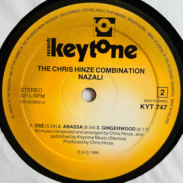 The Chris Hinze Combination – Nazali LP vinyl record, image 4 of 5