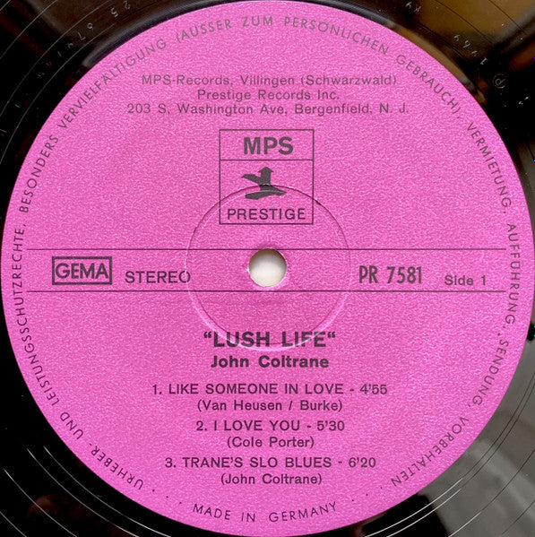 John Coltrane – Lush Life LP vinyl record, image 3 of 4