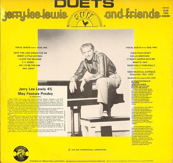 Jerry Lee Lewis And Friends – Duets LP vinyl record, image 2 of 4