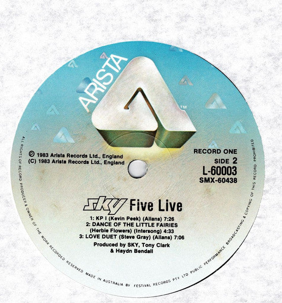 Sky – Sky Five Live (2xLP) LP vinyl record, image 4 of 6