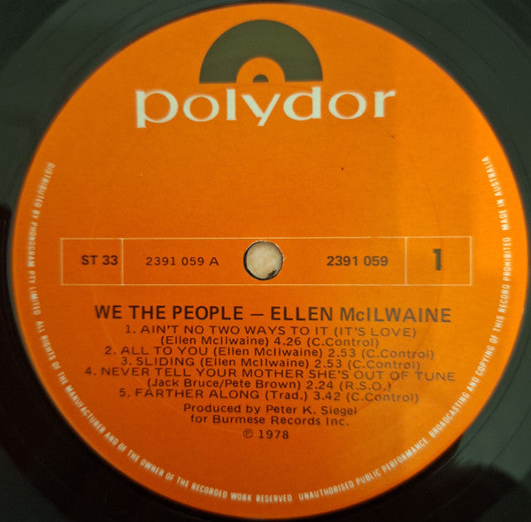 Ellen McIlwaine – We The People LP vinyl record, image 2 of 3