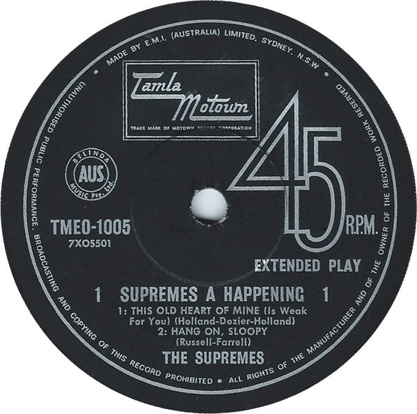The Supremes – Happening 7" vinyl record, image 3 of 4