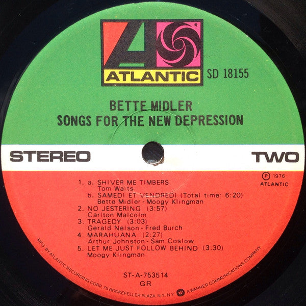 Bette Midler – Songs For The New Depression LP vinyl record, image 4 of 6