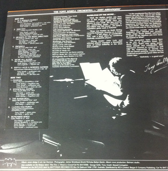 The Tony Ansell Orchestra – Just Arranging LP vinyl record, image 5 of 10