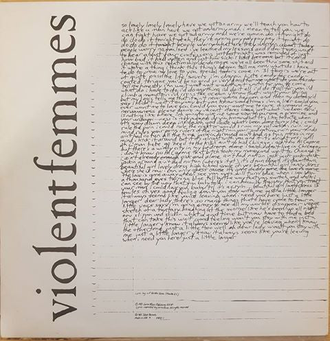 Violent Femmes – Violent Femmes LP vinyl record, image 3 of 7