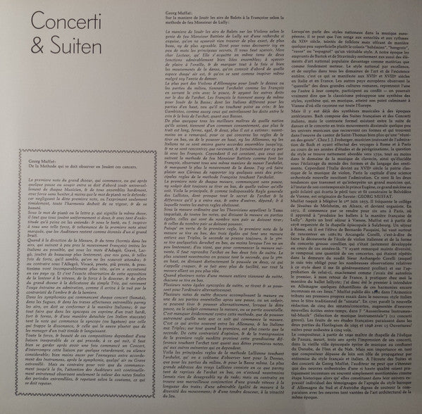 Georg Muffat, La Petite Bande – Concerti & Suiten LP vinyl record, image 4 of 5