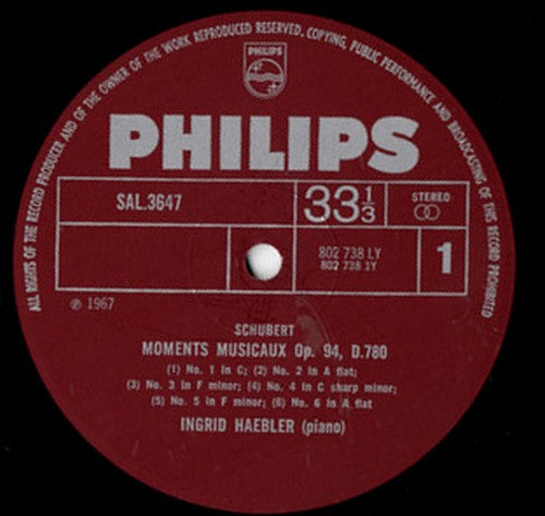 Franz Schubert, Robert Schumann, Ingrid Haebler – Moments Musicaux / 16 Deutsche Tänze / Kinderszenen LP vinyl record, image 2 of 3