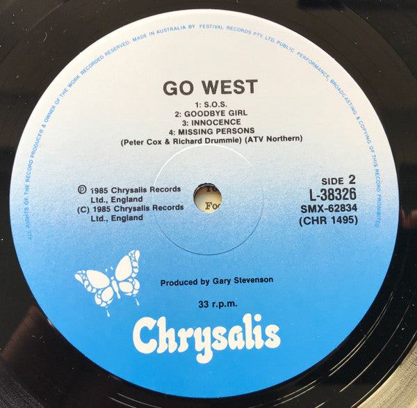 Go West – Go West LP vinyl record, image 6 of 6