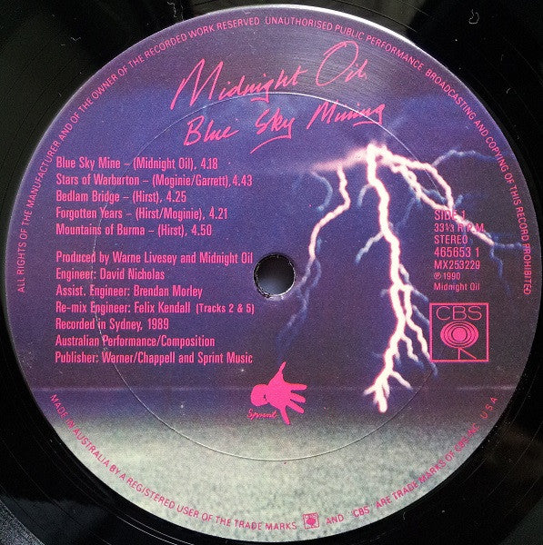 Midnight Oil – Blue Sky Mining LP vinyl record, image 5 of 7