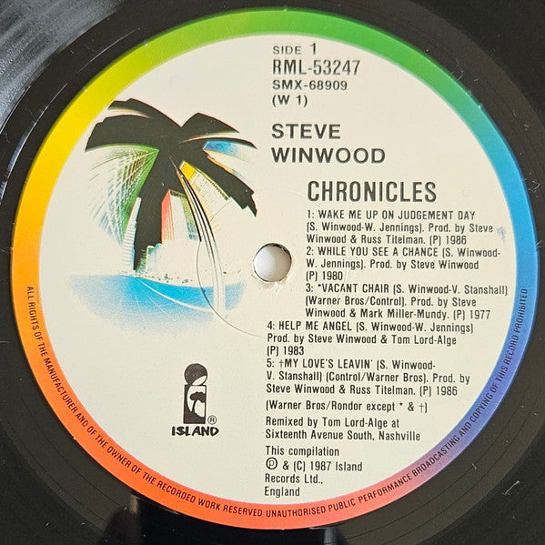 Steve Winwood – Chronicles LP vinyl record, image 3 of 6