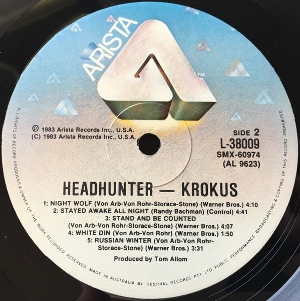 Krokus – Headhunter LP vinyl record, image 4 of 4