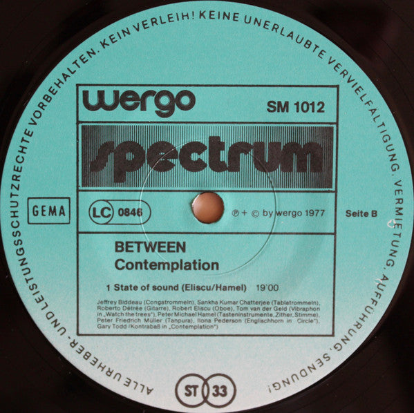 Between – Contemplation LP vinyl record, image 4 of 4