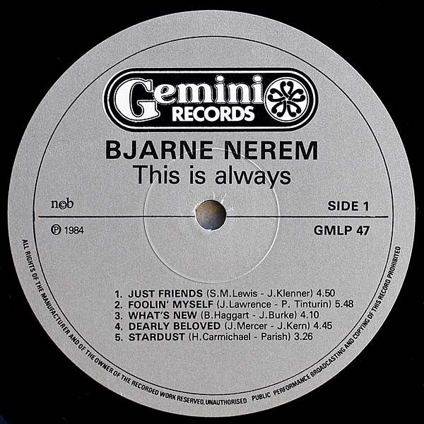 Bjarne Nerem – This Is Always LP vinyl record, image 4 of 6