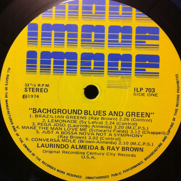 Laurindo Almeida, Ray Brown – Bach Ground Blues & Green LP vinyl record, image 3 of 4