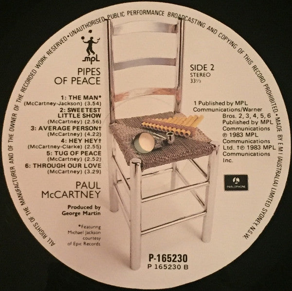 Paul McCartney – Pipes Of Peace LP vinyl record, image 6 of 8