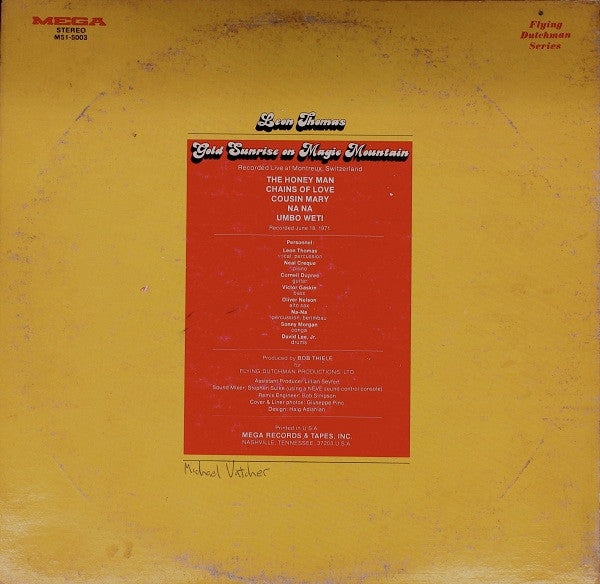 Leon Thomas – Gold Sunrise On Magic Mountain LP vinyl record, image 2 of 6