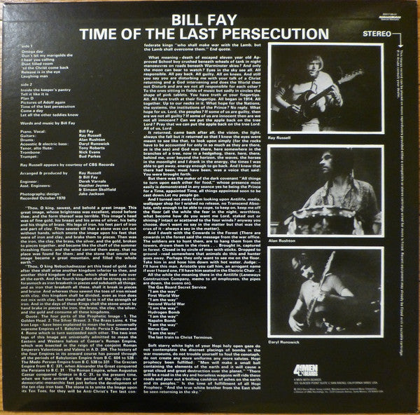 Bill Fay – Time Of The Last Persecution LP vinyl record, image 2 of 4