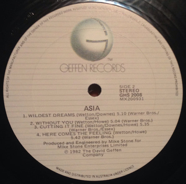Asia – Asia LP vinyl record, image 4 of 7