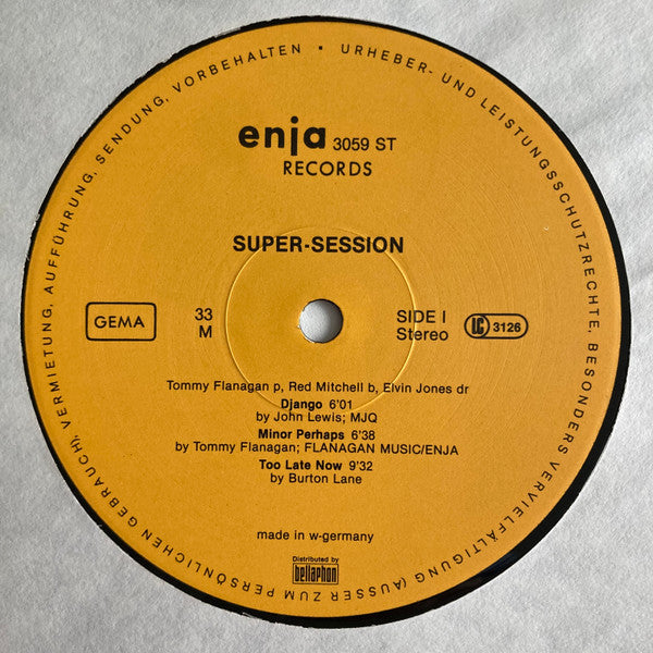 Tommy Flanagan, Red Mitchell, Elvin Jones – Super-Session LP vinyl record, image 3 of 4